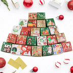 Calendario de Adviento Navideño con 24 Cajas Numeradas – Decoración Festiva y Cajas de Regalo Rojas y Verdes-Advent Calendars-Hogar88-Hogar88