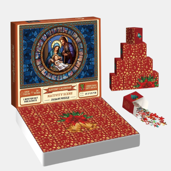 Calendario de Adviento de Puzzle Navideño de 1000 Piezas – Diversión Diaria y Decoración Festiva-Advent Calendars-Hogar88-Hogar88