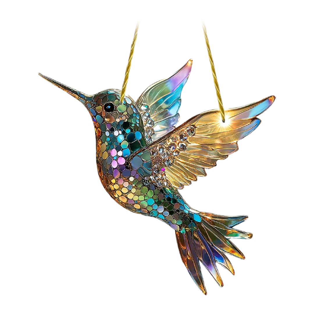 Colgante de Colibrí en Acrílico – Decoración Colorida con Efecto Luminoso-Suncatchers-Hogar88-Hogar88