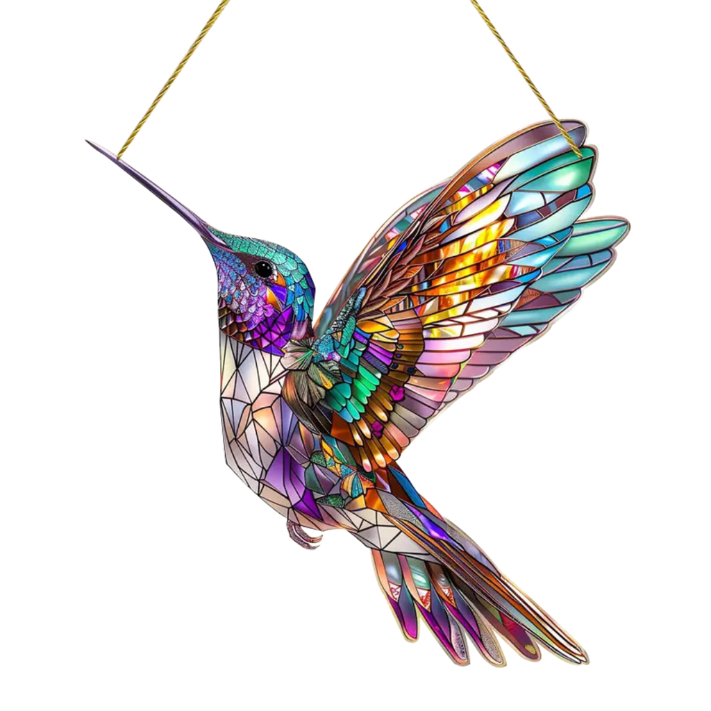 Colgante de Colibrí en Acrílico – Decoración Colorida con Efecto Luminoso-Suncatchers-Hogar88-Hogar88