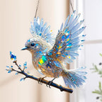 Colgante de Pájaro Acrílico – Suncatcher Azul para Ventana-Sculptures & Statues-Hogar88-Hogar88