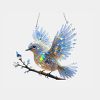 Colgante de Pájaro Acrílico – Suncatcher Azul para Ventana-Sculptures & Statues-Hogar88-Hogar88