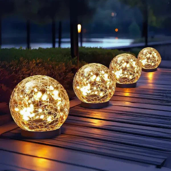 Esfera Solar de Cristal Decorativa – Luz Cálida para Jardín y Exterior-Landscape Pathway Lighting-Hogar88-Hogar88