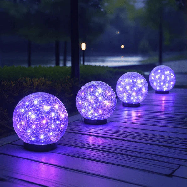 Esfera Solar de Cristal Decorativa – Luz Cálida para Jardín y Exterior-Landscape Pathway Lighting-Hogar88-Hogar88