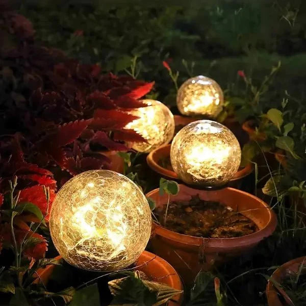Esfera Solar de Cristal Decorativa – Luz Cálida para Jardín y Exterior-Landscape Pathway Lighting-Hogar88-Hogar88