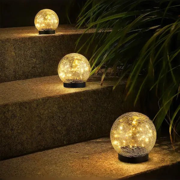 Esfera Solar de Cristal Decorativa – Luz Cálida para Jardín y Exterior-Landscape Pathway Lighting-Hogar88-Hogar88