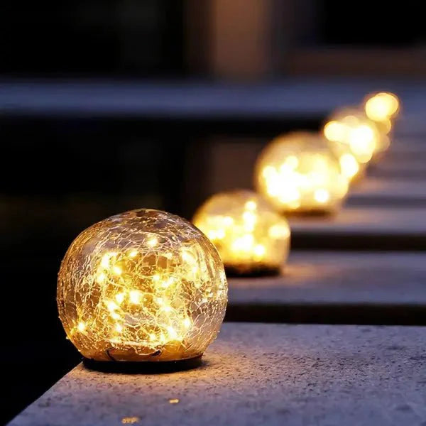 Esfera Solar de Cristal Decorativa – Luz Cálida para Jardín y Exterior-Landscape Pathway Lighting-Hogar88-Transparente-Hogar88