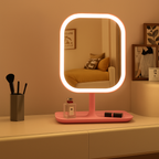 Espejo de Maquillaje LED con Luz Ajustable – Control Táctil Preciso-Face Mirrors-Hogar88-Rosa-Hogar88