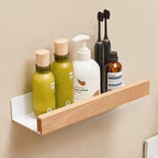 Estante de Baño Rústico – Montaje sin Taladro y Diseño Natural-Wall-Mounted Caddies-Hogar88-Hogar88