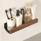 Estante de Baño Rústico – Montaje sin Taladro y Diseño Natural-Wall-Mounted Caddies-Hogar88-Hogar88