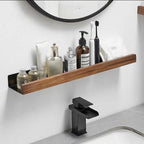 Estante de Baño Rústico – Montaje sin Taladro y Diseño Natural-Wall-Mounted Caddies-Hogar88-Hogar88