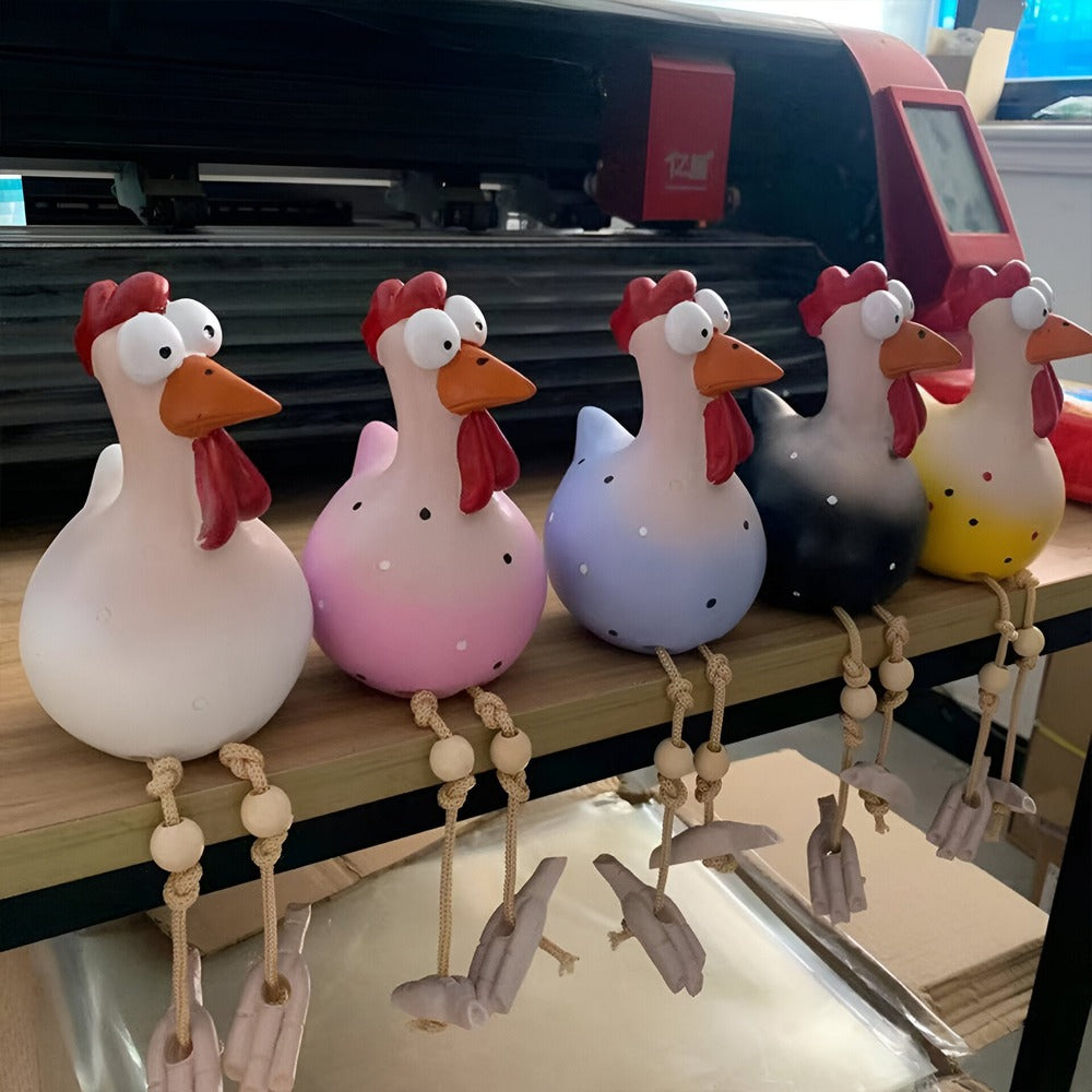 Estatua de Gallina Colorida – Figura de Jardín en Resina Duradera-Garden Sculptures-Hogar88-Hogar88