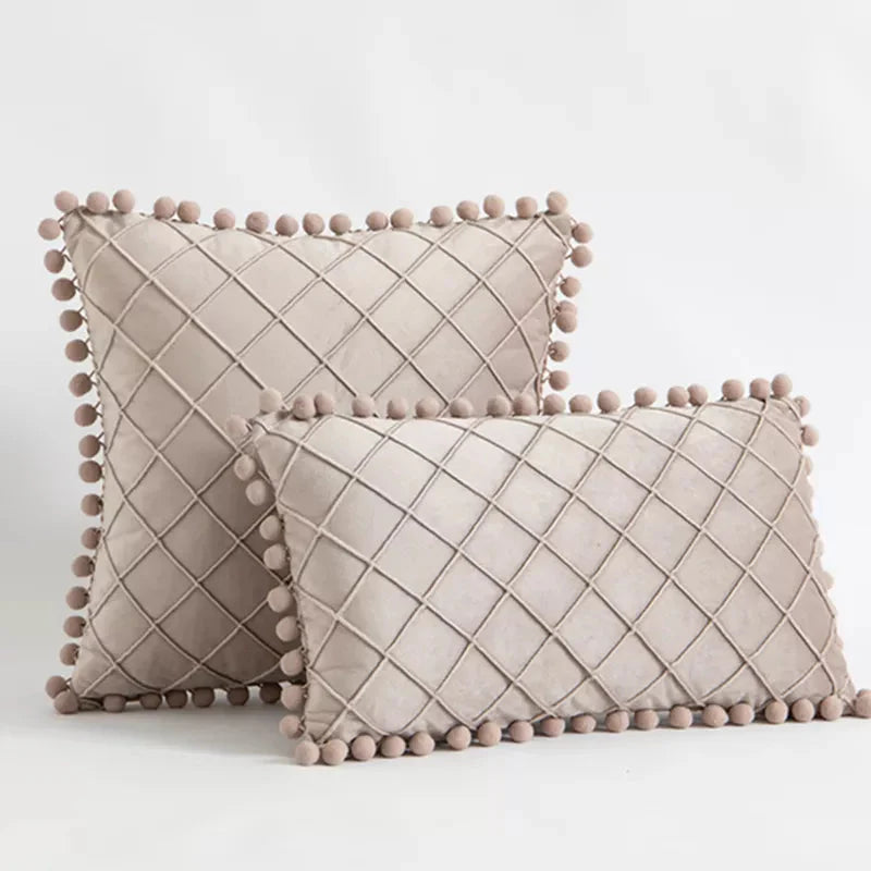 Funda de Cojín con Costura Diamante – Elegancia Texturizada-Chair & Sofa Cushion Covers-Hogar88-Hogar88