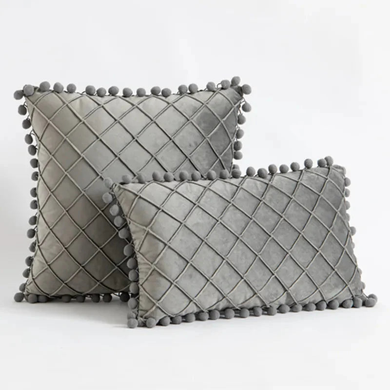 Funda de Cojín con Costura Diamante – Elegancia Texturizada-Chair & Sofa Cushion Covers-Hogar88-Hogar88