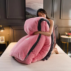 Funda de Manta de Terciopelo Suave y Cálido para Invierno – Acolchada, Elegante y Confortable-Bedding-Hogar88-Rosa-2 fundas de almohada separadas-Hogar88