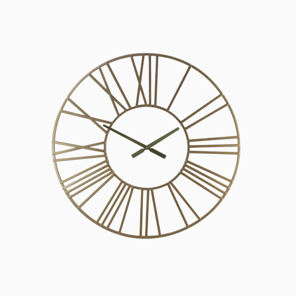 Reloj de Pared Roman – Gran Reloj Dorado con Números Romanos-Wall Clocks-Hogar88