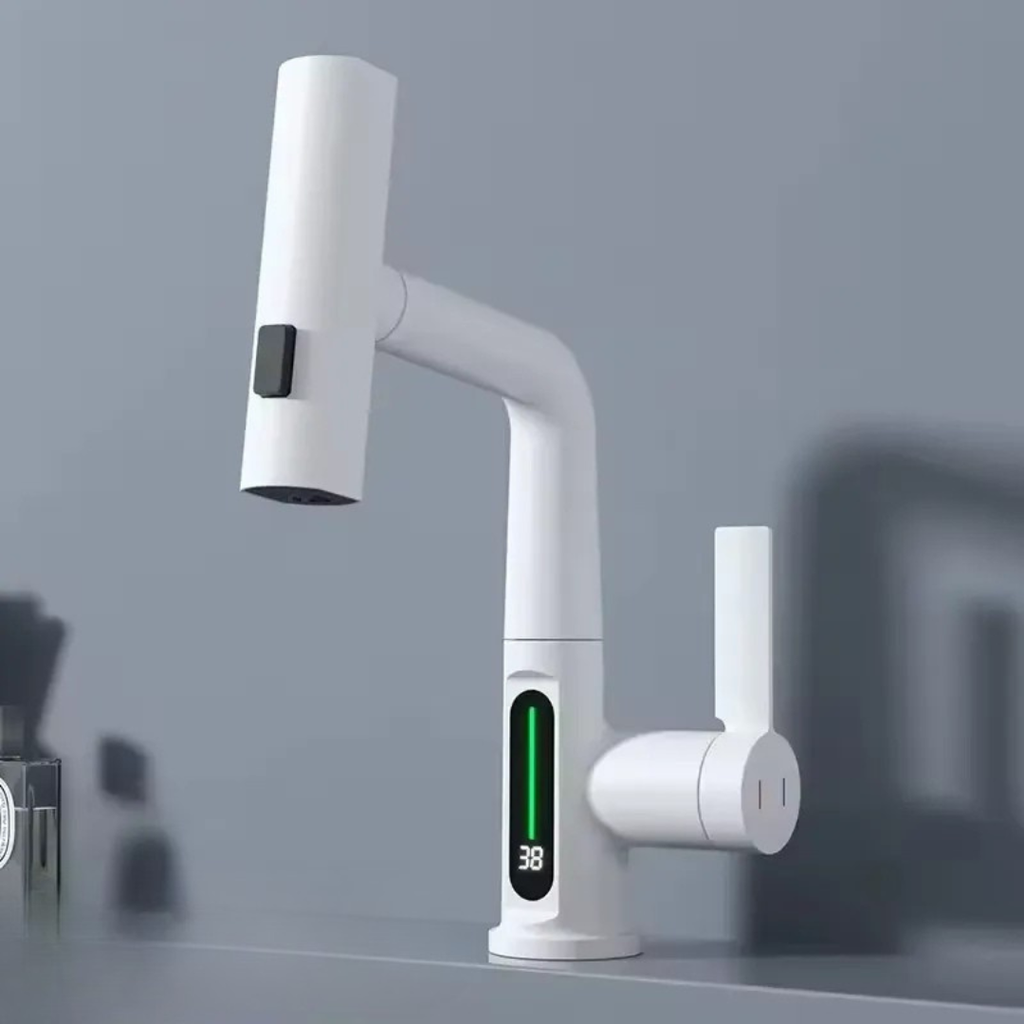 Grifo Flexible con Pantalla LED – Diseño Giratorio y Extensible-Kitchen Sink Faucets-Hogar88-Hogar88