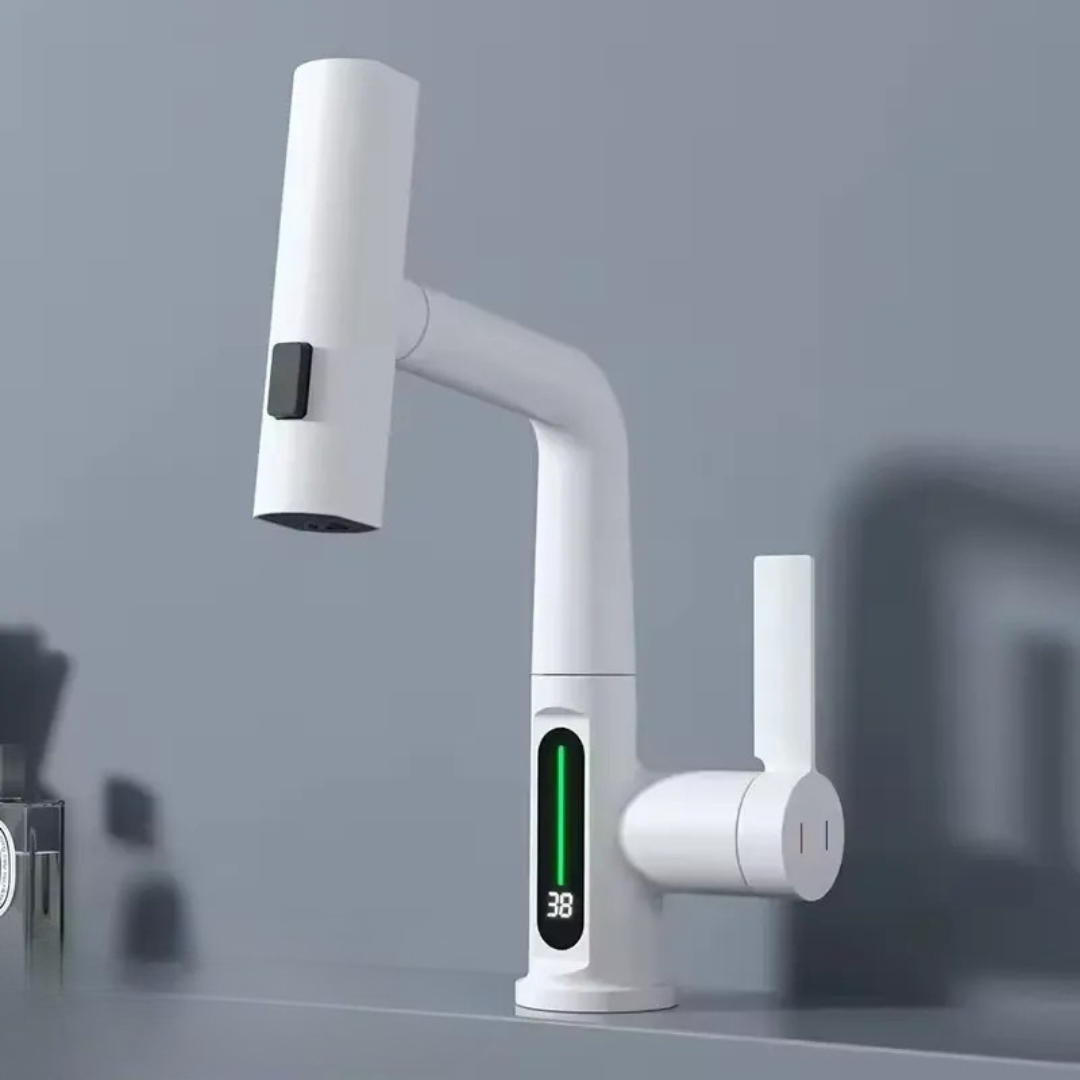 Grifo Flexible con Pantalla LED – Diseño Giratorio y Extensible-Kitchen Sink Faucets-Hogar88-Hogar88