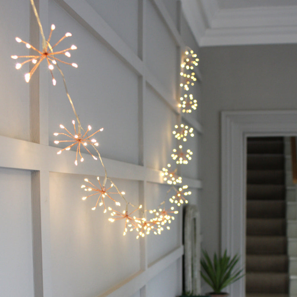 Guirnalda Luminosa Starburst de Cobre – Luz Cálida Decorativa-Light Ropes & Strings-Hogar88-Rojo-Hogar88