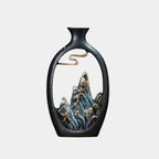 Jarrón Artístico con Paisaje de Montaña – Diseño Cerámico y Elegancia Atemporal-Home Decor-Hogar88-26.5 x 15cm-Hogar88