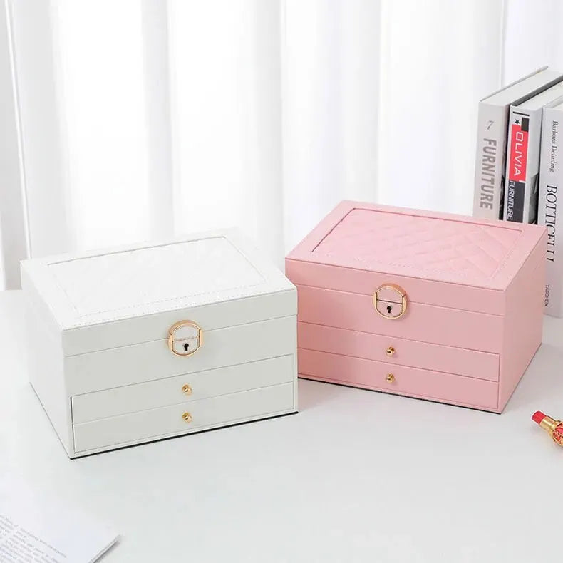 Joyero de Cuero Multicapa – Organización Elegante-Jewelry Boxes-Hogar88-Hogar88