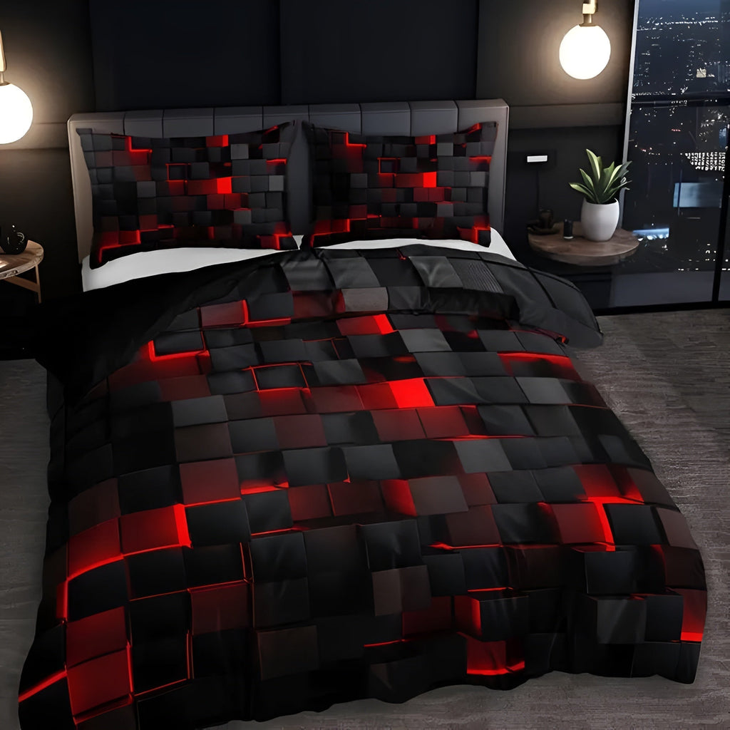 Juego de Funda Nórdica Geométrica – Diseño 3D Moderno y Confort Total-Duvet Cover Sets-Hogar88-Hogar88
