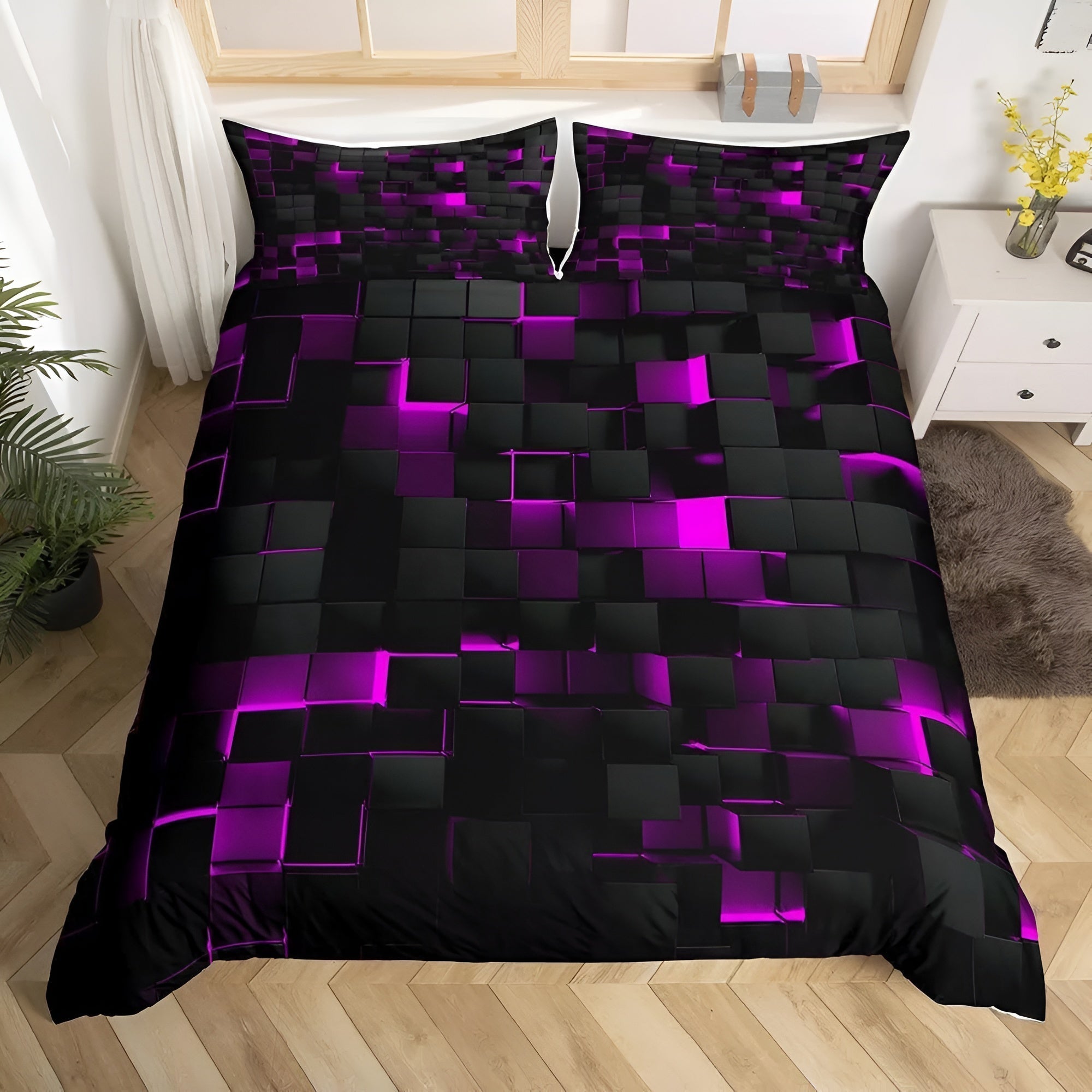 Juego de Funda Nórdica Geométrica – Diseño 3D Moderno y Confort Total-Duvet Cover Sets-Hogar88-Hogar88