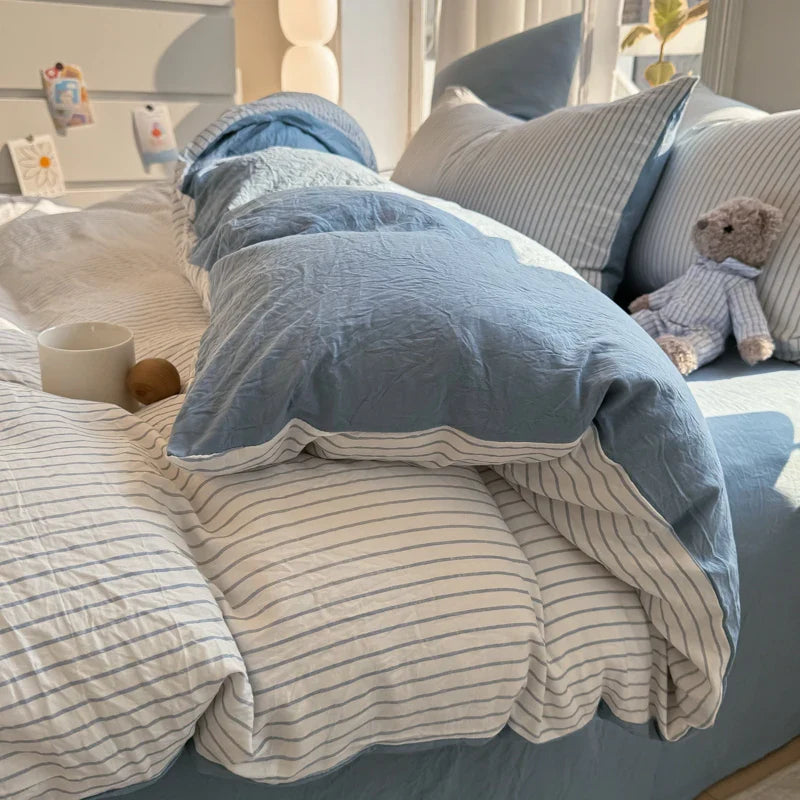 Juego de Funda Nórdica – Ropa de Cama Elegante y Confortable para Hogar-Duvet Cover Sets-Hogar88-Azul 1-Pareja-Hogar88