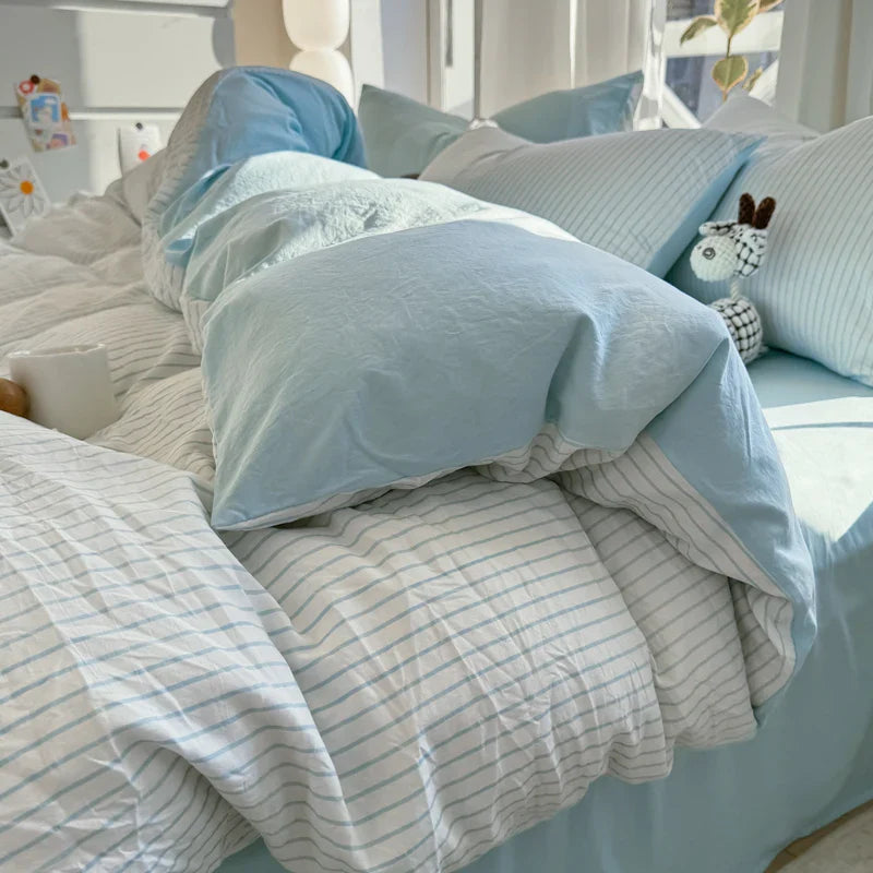 Juego de Funda Nórdica – Ropa de Cama Elegante y Confortable para Hogar-Duvet Cover Sets-Hogar88-Azul 2-Pareja-Hogar88