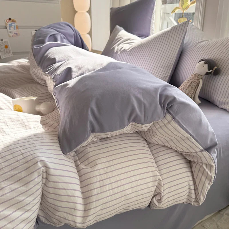 Juego de Funda Nórdica – Ropa de Cama Elegante y Confortable para Hogar-Duvet Cover Sets-Hogar88-Lila-Pareja-Hogar88