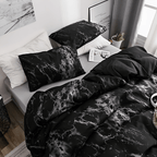 Juego de Ropa de Cama Mármol Negro Elegante – Diseño Moderno Sofisticado-Bedding Set-Hogar88-Hogar88