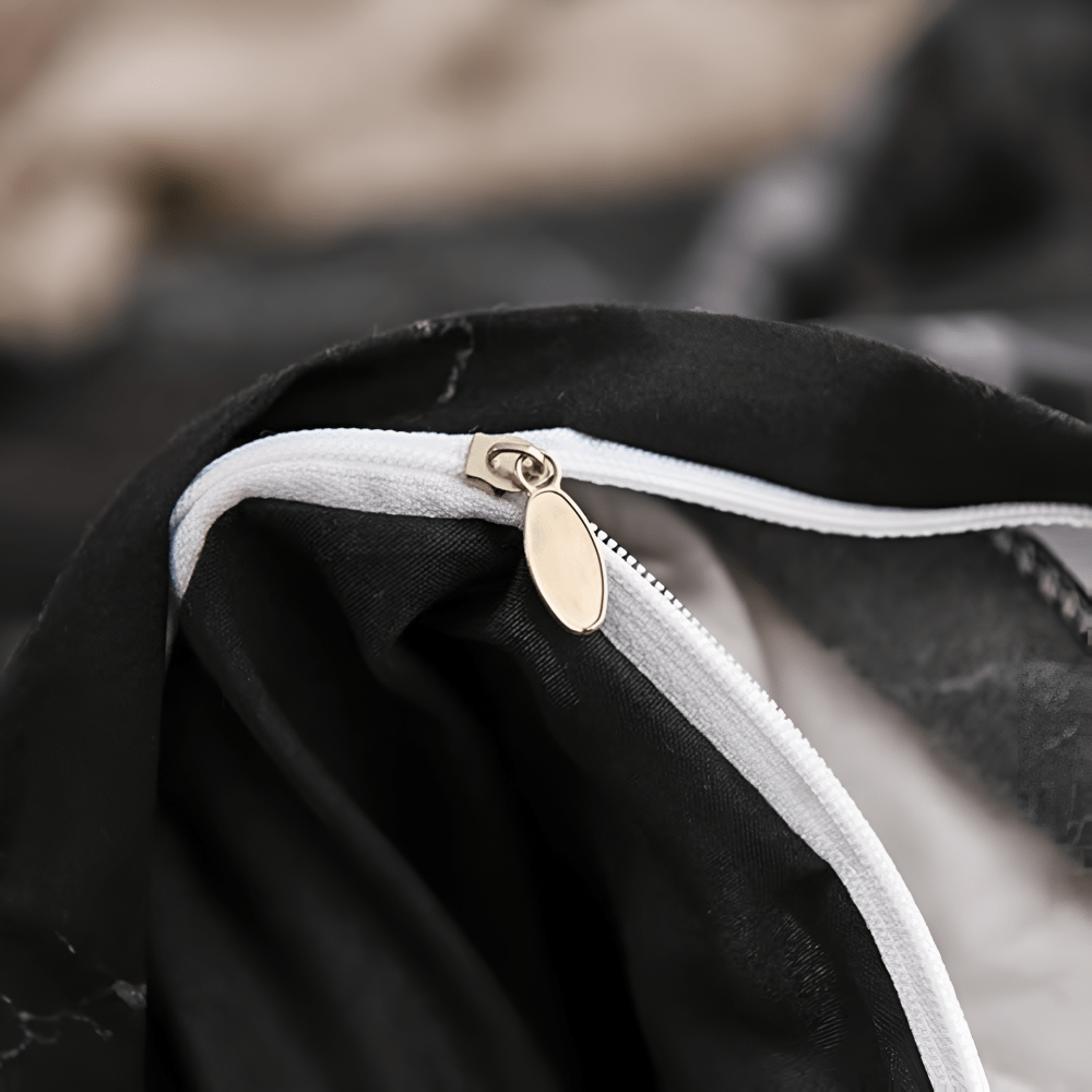 Juego de Ropa de Cama Mármol Negro Elegante – Diseño Moderno Sofisticado-Bedding Set-Hogar88-Hogar88