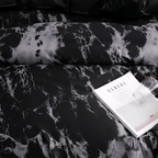 Juego de Ropa de Cama Mármol Negro Elegante – Diseño Moderno Sofisticado-Bedding Set-Hogar88-Hogar88