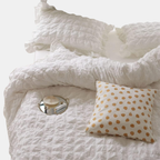 Juego de Ropa de Cama Seersucker Elegante y Transpirable – Suave, Ligero y Sin Arrugas-Bedding-Hogar88-Blanco-Gemelos 150 x 200 cm 4 unidades-Hogar88