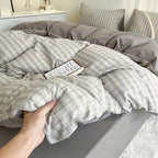 Juego de Ropa de Cama a Cuadros – Estilo Acogedor y Aesthetic-Bedding Set-Hogar88-Hogar88