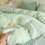 Juego de Ropa de Cama a Cuadros – Estilo Acogedor y Aesthetic-Bedding Set-Hogar88-Hogar88