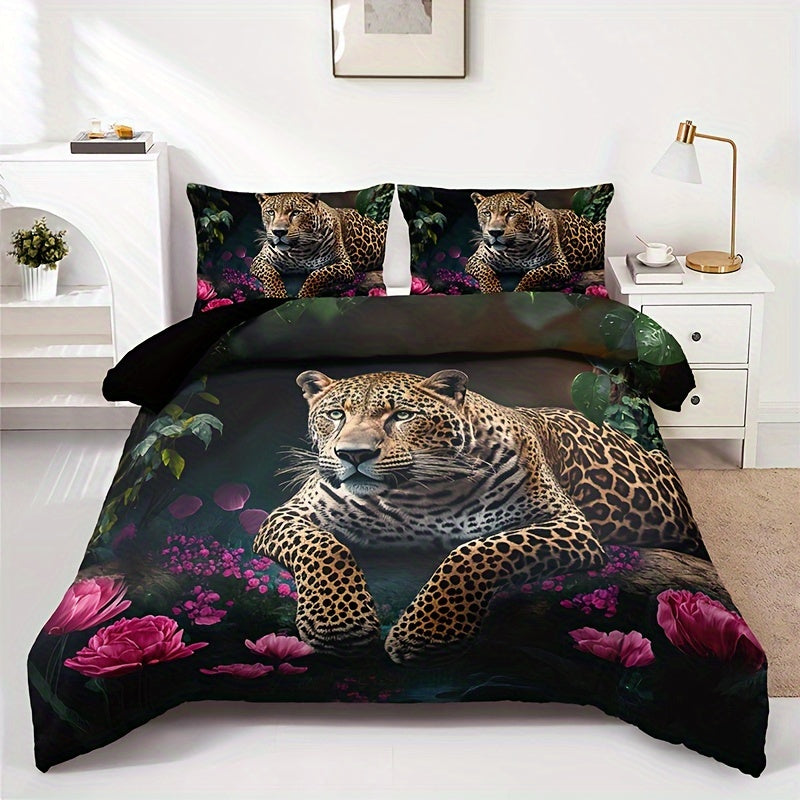 Juego de Ropa de Cama con Estampado Digital de Animales – Suave, Cálido y Versátil (3 Piezas)-Bedroom-Hogar88-Hogar88