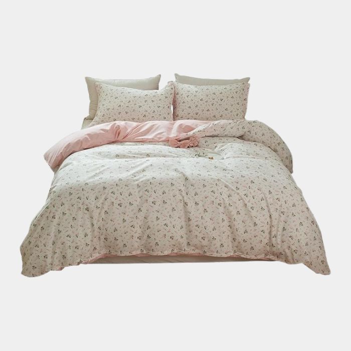 Juego de Ropa de Cama con Estampado Floral – Romántico, Suave y Elegante-Home & Garden-Hogar88-Estilo 01-Funda doble 4 unidades 150 cm x 200 cm-Hogar88