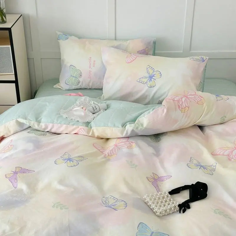 Juego de Ropa de Cama con Estampado Floral – Romántico, Suave y Elegante-Home & Garden-Hogar88-Estilo 03-Funda doble 4 unidades 150 cm x 200 cm-Hogar88