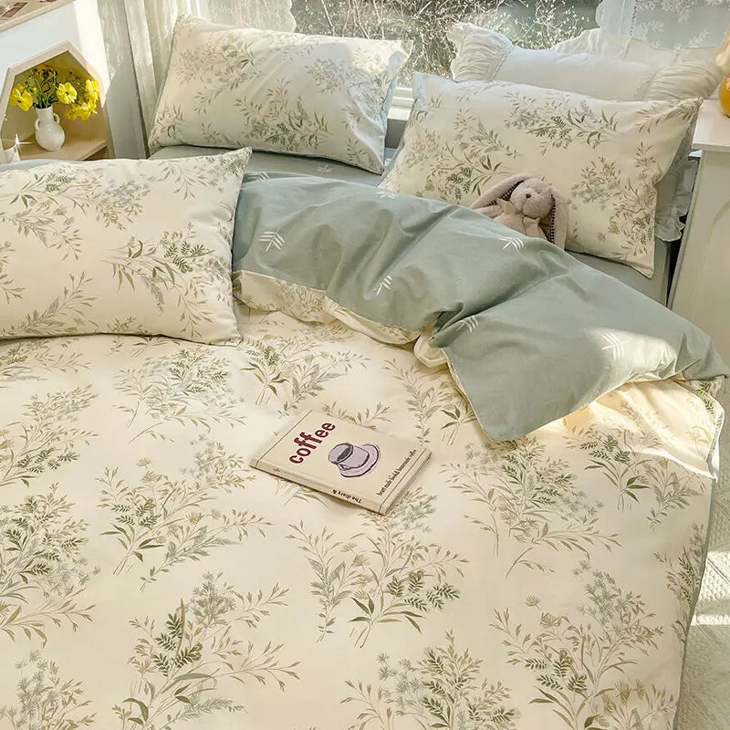 Juego de Ropa de Cama con Estampado Floral – Romántico, Suave y Elegante-Home & Garden-Hogar88-Estilo 05-Funda doble 4 unidades 150 cm x 200 cm-Hogar88