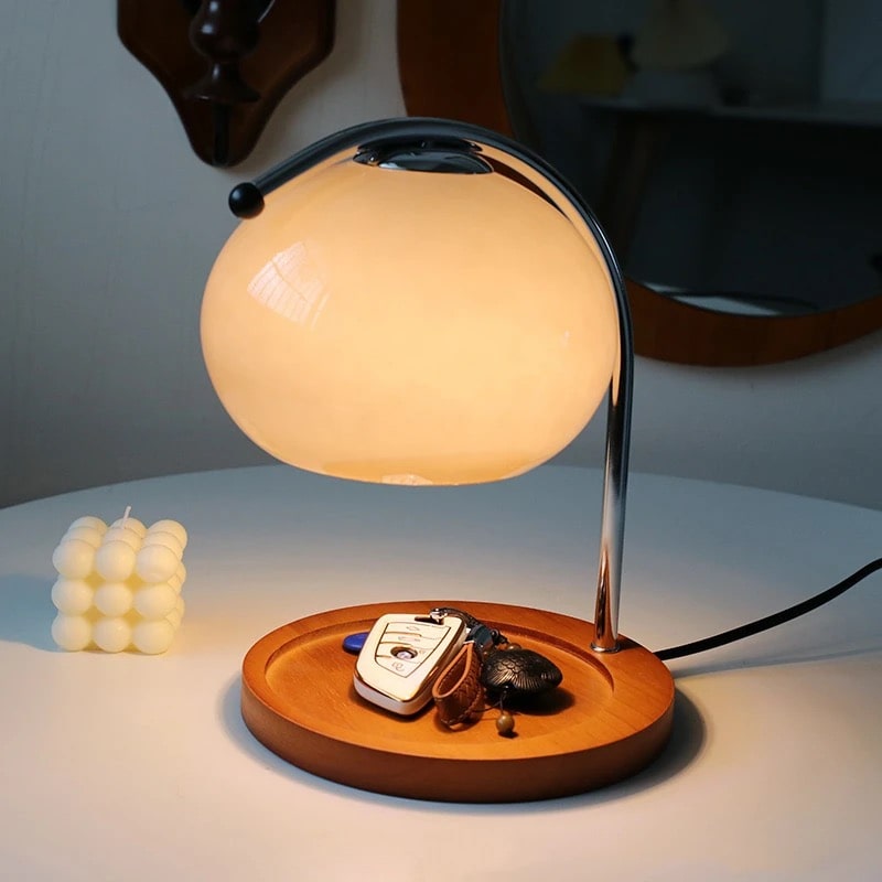 Lámpara Bauhaus Retro – Lámpara de Mesa de Vidrio con Porta Vela-Table Lamps-Hogar88-Hogar88