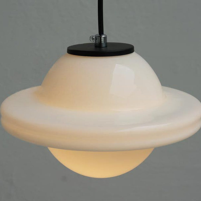 Lámpara Colgante Art Déco de Vidrio Opal – Estilo Vintage Elegante-Ceiling Light Fixtures-Hogar88-F Ø 23 cm × Altura 17 cm-Hogar88