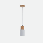 Lámpara Colgante Cilíndrica de Madera y Metal – Iluminación Moderna Elegante-Ceiling Light-Hogar88-Hogar88