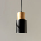 Lámpara Colgante Cilíndrica de Madera y Metal – Iluminación Moderna Elegante-Ceiling Light-Hogar88-Hogar88
