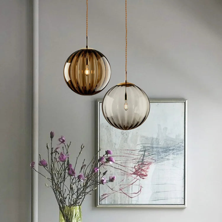 Lámpara Colgante Esférica de Vidrio – Iluminación Decorativa Moderna-Ceiling Light Fixtures-Hogar88-Hogar88