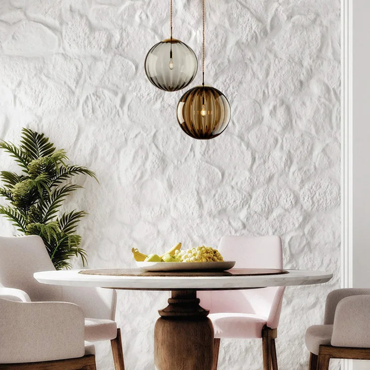 Lámpara Colgante Esférica de Vidrio – Iluminación Decorativa Moderna-Ceiling Light Fixtures-Hogar88-Hogar88