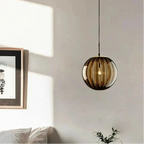 Lámpara Colgante Esférica de Vidrio – Iluminación Decorativa Moderna-Ceiling Light Fixtures-Hogar88-Ámbar-Hogar88