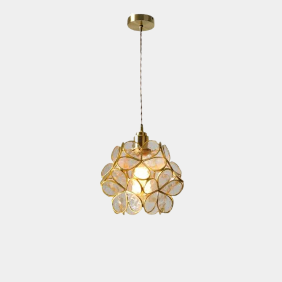 Lámpara Colgante Floral Nórdica de Cristal – Luz Cálida Decorativa-Ceiling Light Fixtures-Hogar88-Dorado-Hogar88