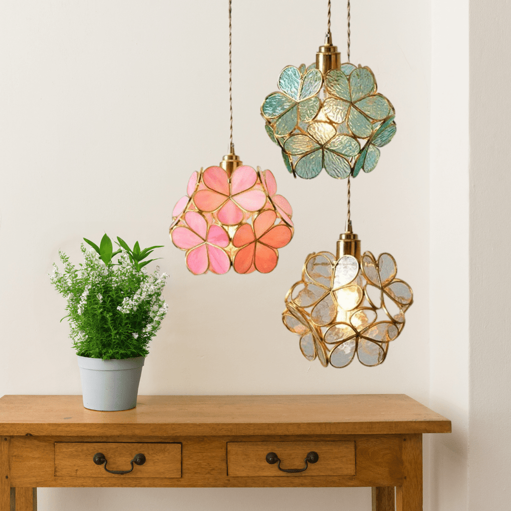 Lámpara Colgante Floral Nórdica de Cristal – Luz Cálida Decorativa-Ceiling Light Fixtures-Hogar88-Hogar88