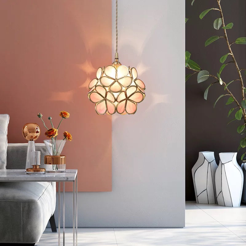 Lámpara Colgante Floral Nórdica de Cristal – Luz Cálida Decorativa-Ceiling Light Fixtures-Hogar88-Hogar88